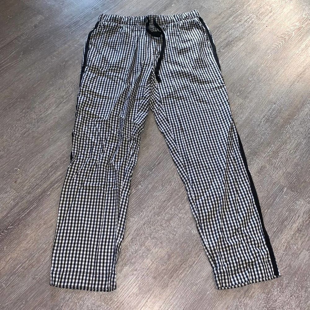 Black and white gingham joggers